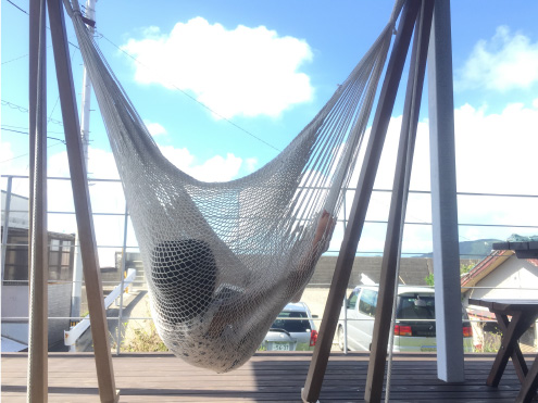 ハンモックでゆったり